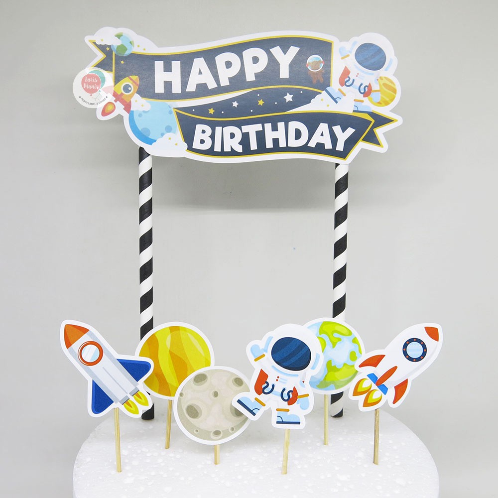 Cake Topper Hiasan Kue Ulang Tahun Ultah Astronot