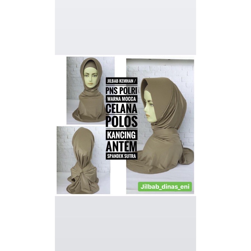 JILBAB KEMHAN/PNS POLRI WARNA MOCCA