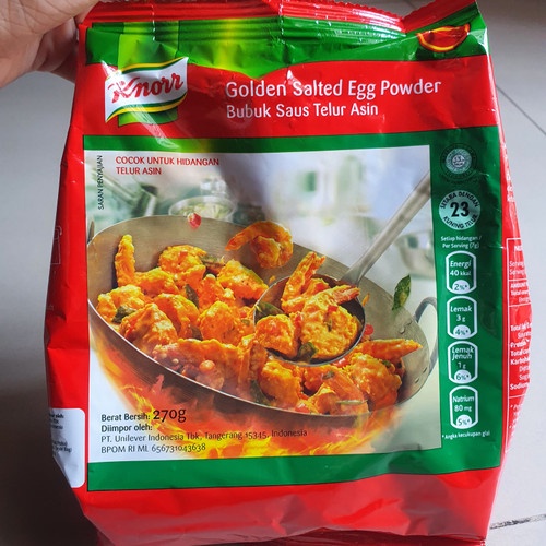 

Knorr Golden SALTED EGG POWDER Bubuk Saus Telur Asin 270gr