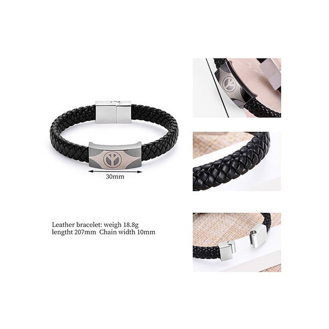 LRC Gelang Tangan Fashion Black Geometric Pattern Decorated Bracelet