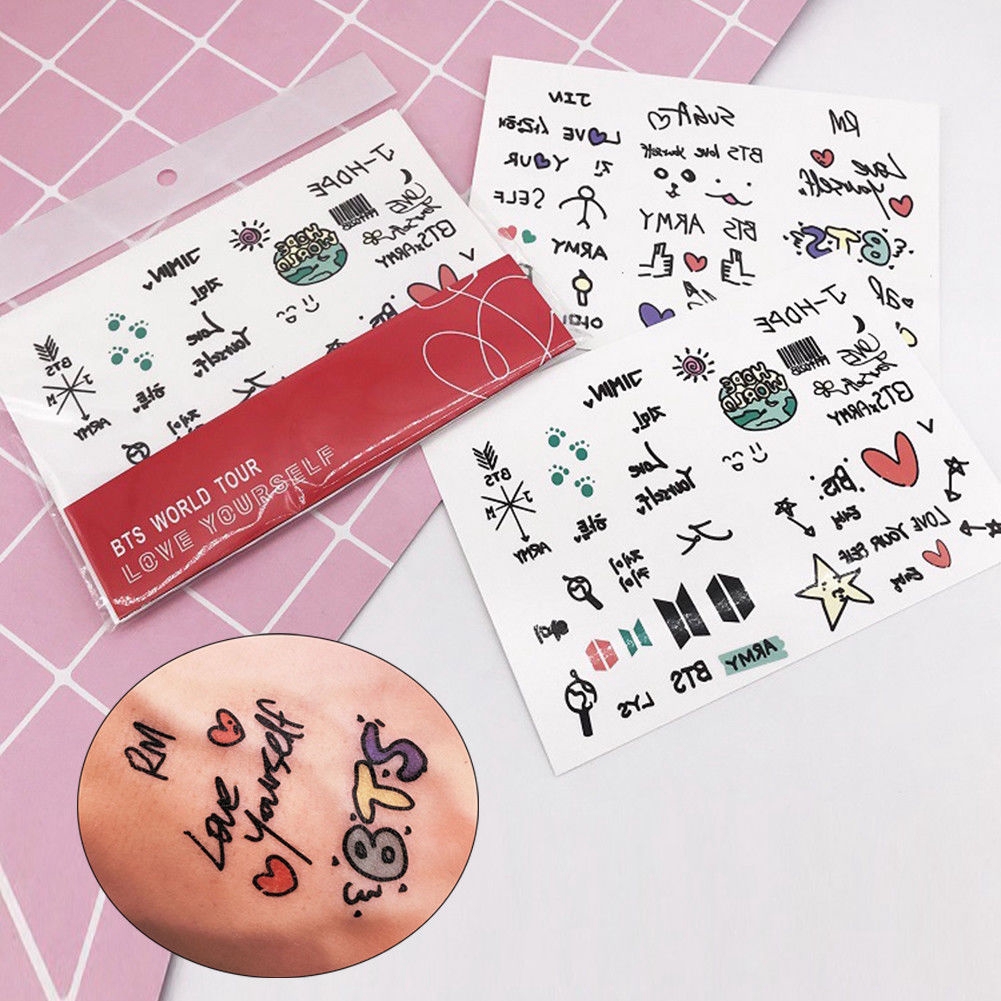 Jual Tato Temporer Nama Tulisan Huruf DIY Custom Tattoo Temporary 3D