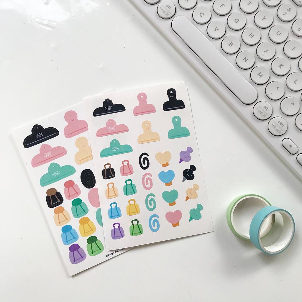 

CLIP Sticker sheet/ stiker jepitan buku/ Stiker dekorasi jurnal