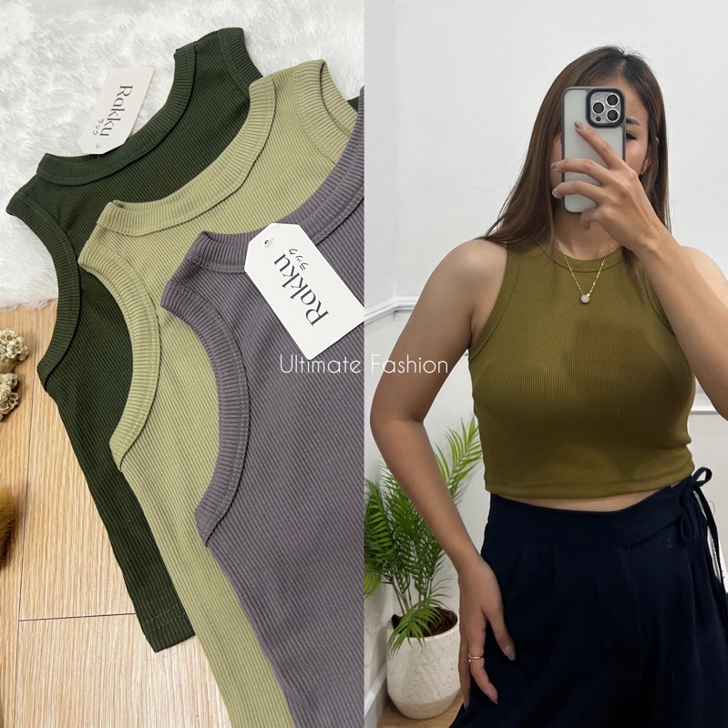 Nadine Tanktop Knit -  Tank Top Crop - Baju Atasan Knit Dalaman Wanita Korean Top Kekinian