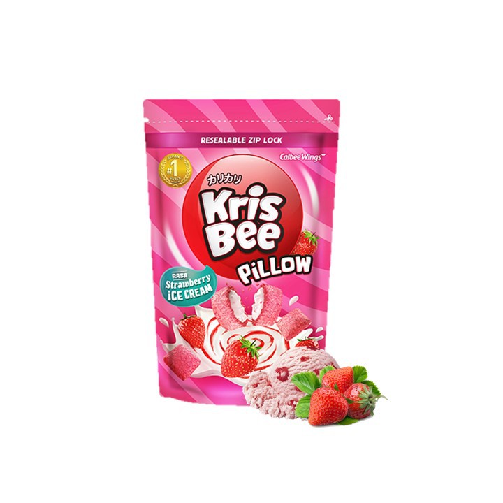 Free] Krisbee Pillow Strawberry Ice Cream 110 gr | Shopee Indonesia