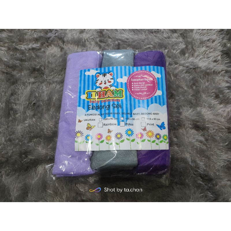 3pcs Bedong Bayi aneka warna uk 90x110cm adem lembut