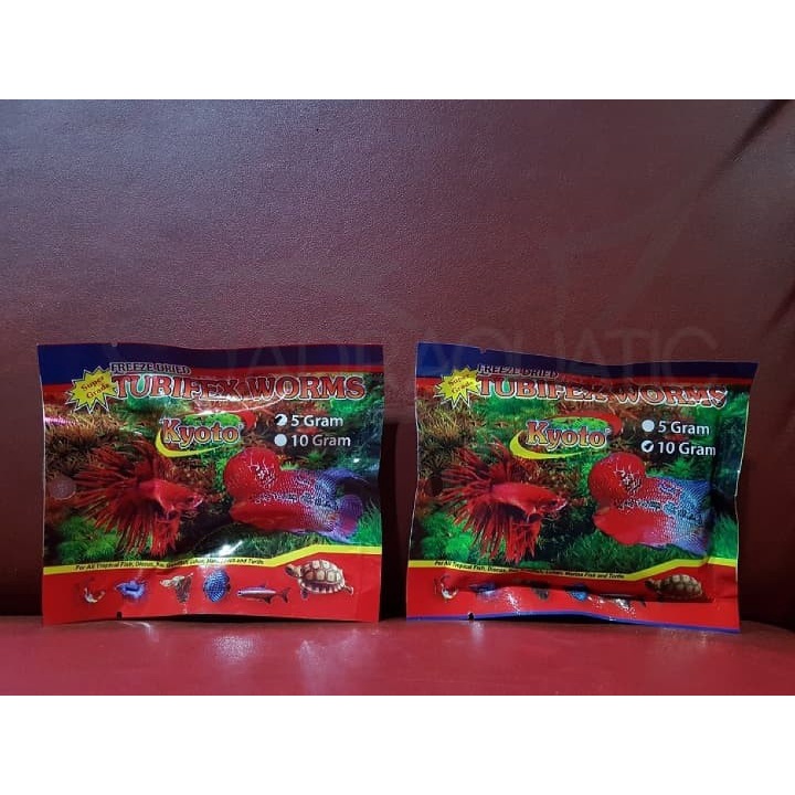 Tubifex worm cacing kering 5 gr cacing sutra beku kering KYOTO makanan ikan / Aquarium Acc