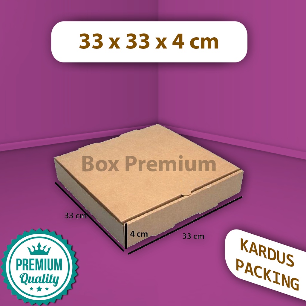 

{ISI 5 pcs} Kardus Dus Box Packing Pizza Jam Dinding Pakaian Donut 33x33x4 cm Baru