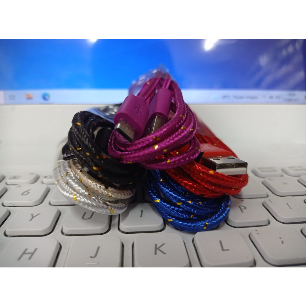 KABEL CHARGER GULUNG TALI SEPATU BELING - BELING MICRO USB MICRO