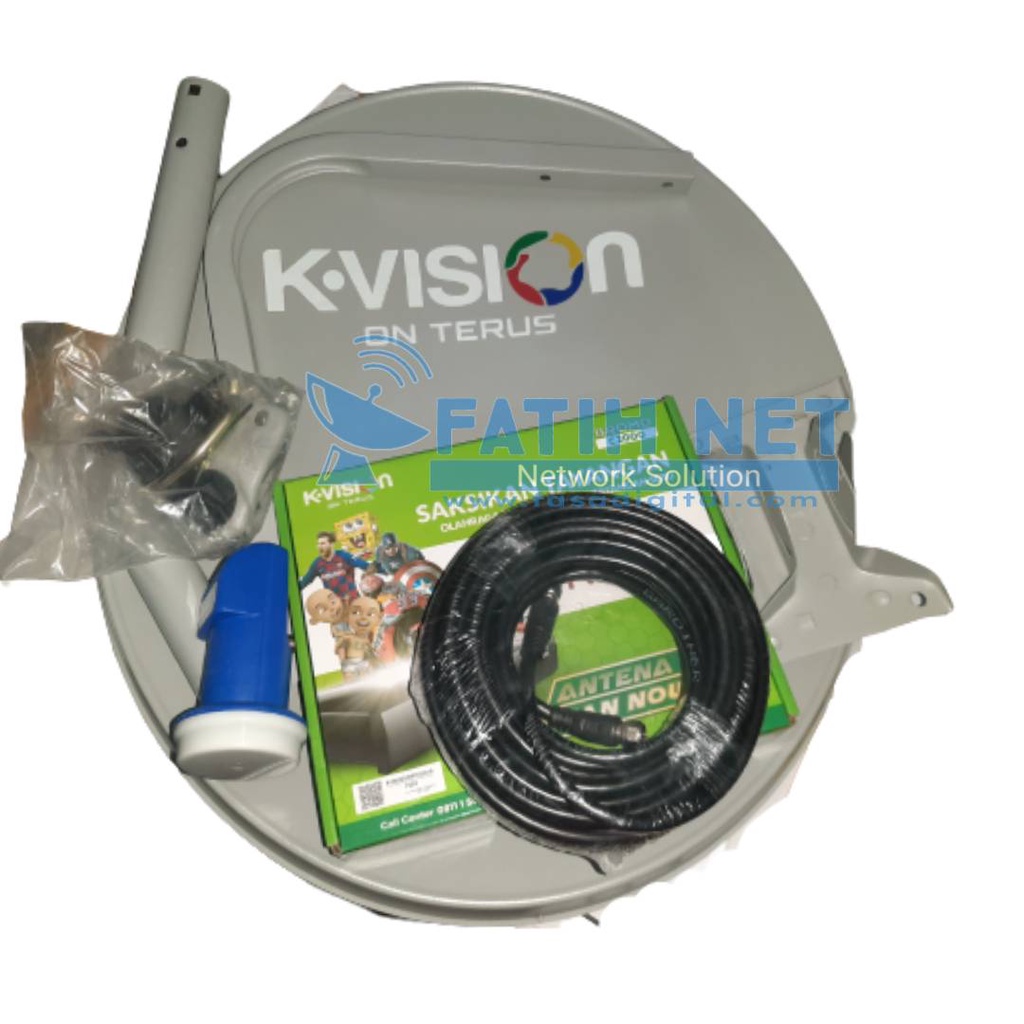 Paket Komplit Parabola 45cm Receiver K vision C2000 atau K2000 HD Hybrid Tinggal Pasang Seting