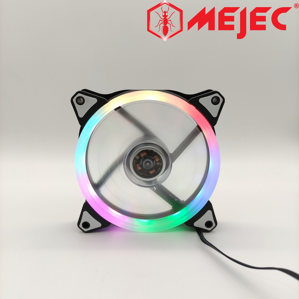 Fan case led mejec 12cm rgb rotating illusion L02 L-02 - Kipas casing komputer pc 120mm Auto rgb