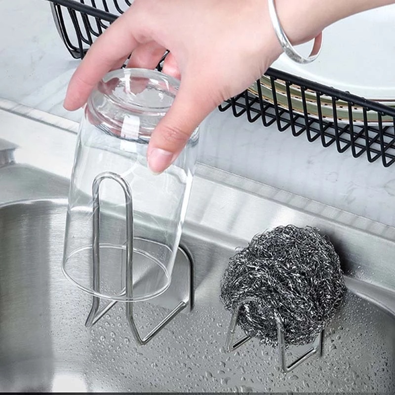 Kitchen Self Adhesive Sink Drain Drying Sponges Storage Holder for Kitchen