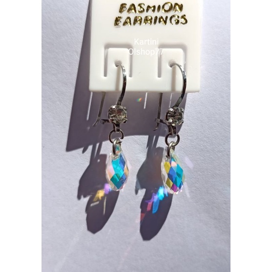 Anting CRYSTAL Swarovski Model Tetes Warna Putih