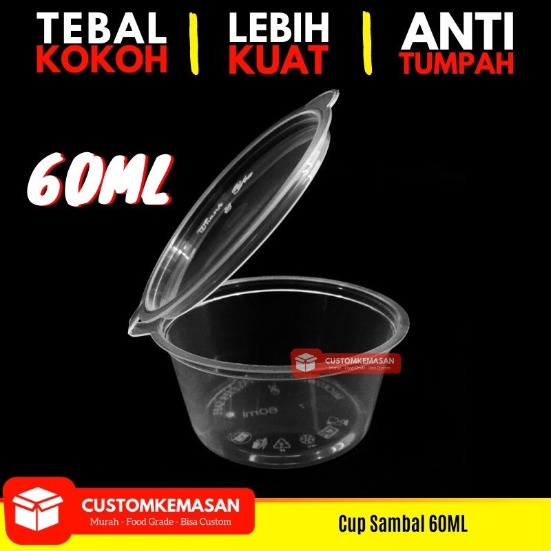 Jual Cup Sambal 60 Ml Cup Sambel Wadah Sambal Tempat Sambal Plastik Mika Sambal Tempat 2031