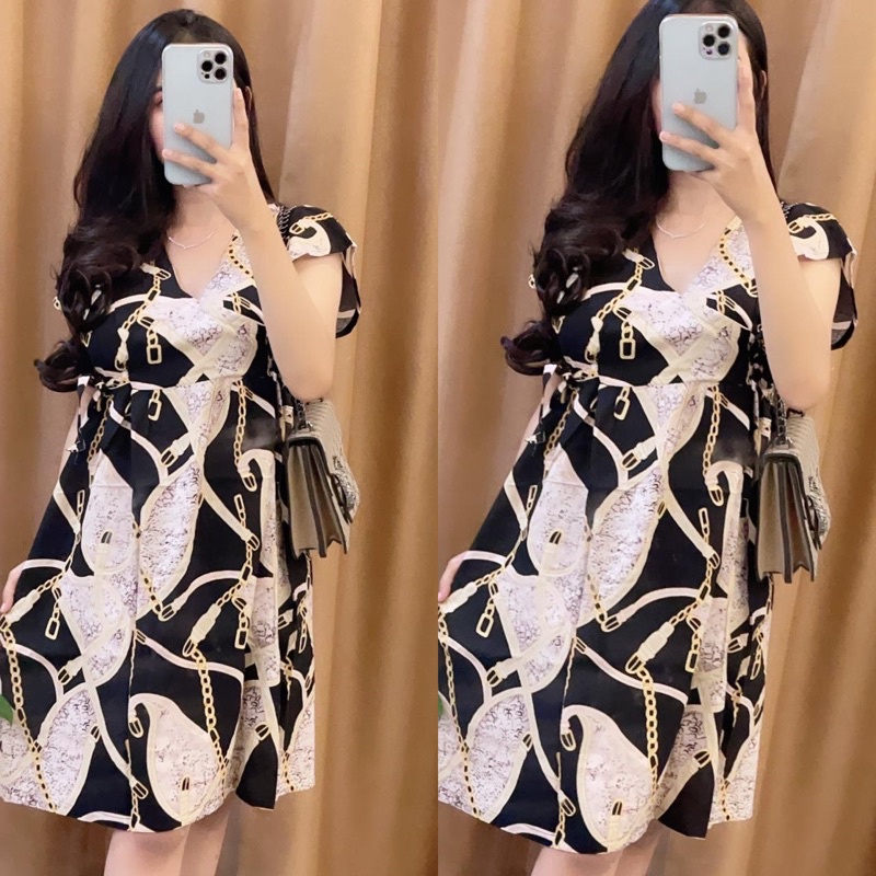 Baju tidur Daster kekinian kimono busui frendly bahan rayon adem-RANTAI PINK