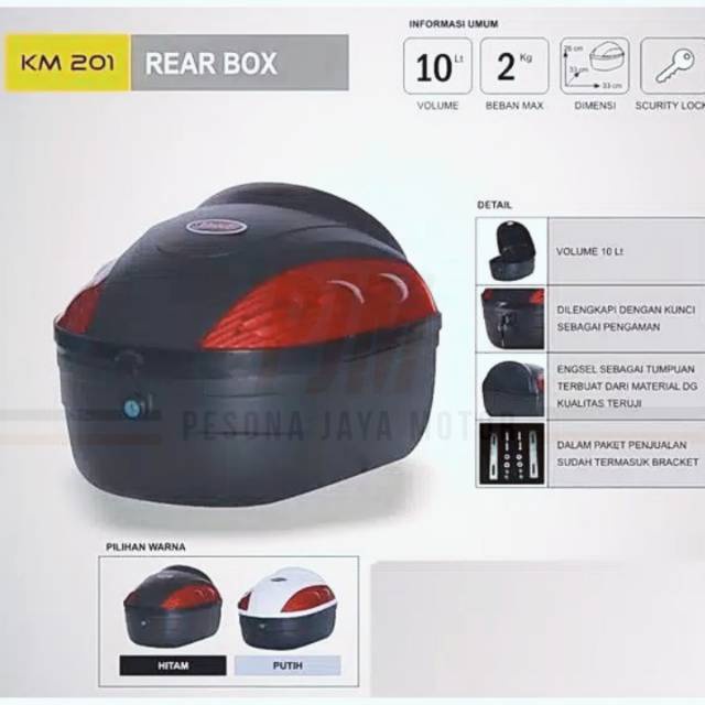 Box Motor Box Belakang Motor KMI Type 201 Kapasitas 10 Liter