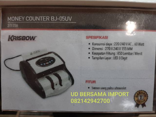 mesin penghitung uang money counter krisbow bj-05cuv