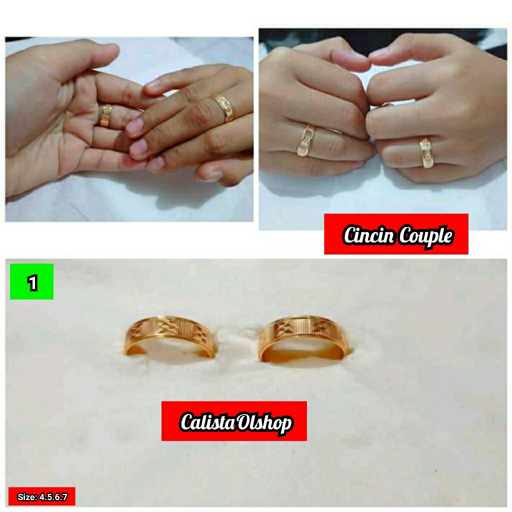 Cincin Couple motif ukir Pacaran/ Tunangan/ Menikah ANTI KARAT (COD)