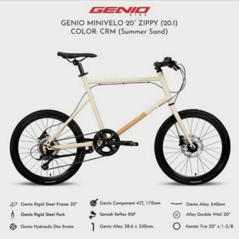 Sepeda Minivelo 20inch Genio Minivelo Zippy 8speed