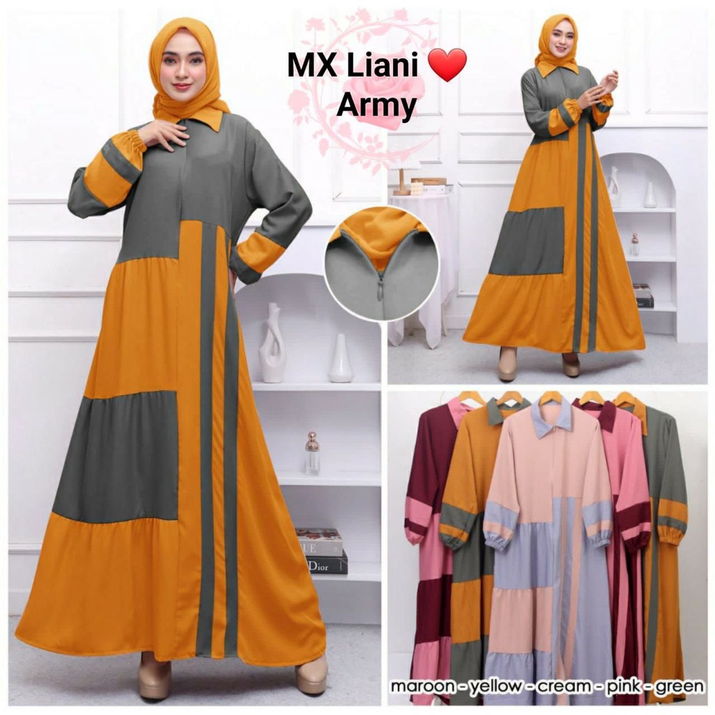 MX LIANI BAHAN LEMBUT GAMIS FASHION WANITA / BUSUI / BAJU PESTA / PAKAIAN MUSLIM