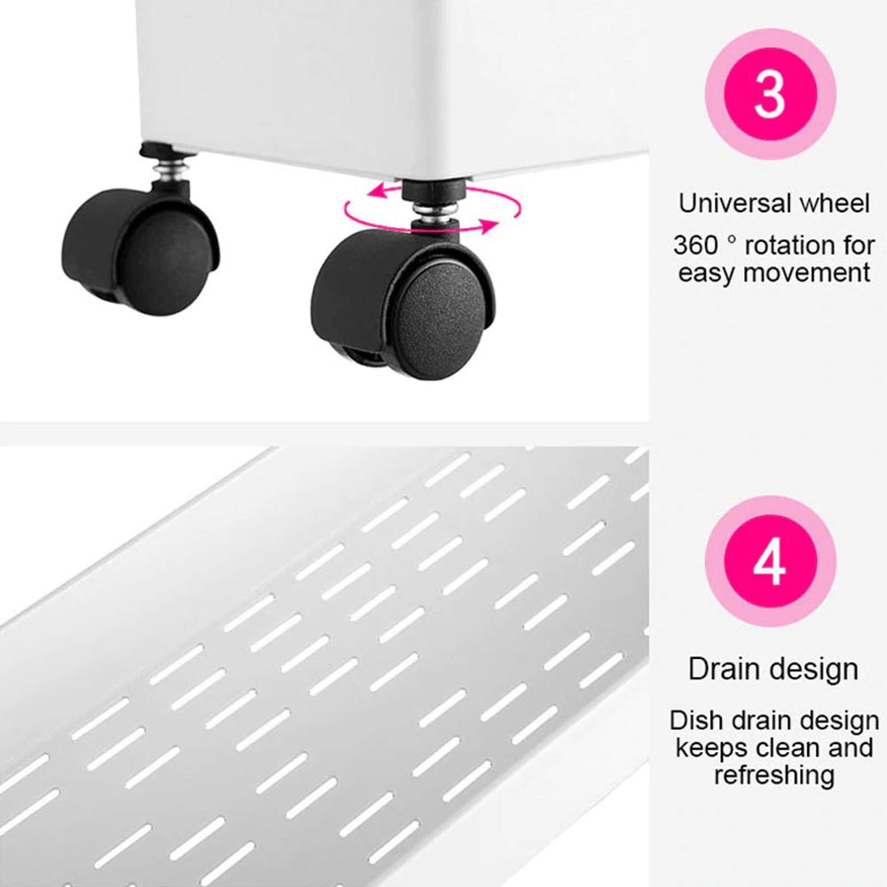 RAK TROLI MULTIFUNGSI - 4 TINGKAT PORTABLE + RODA