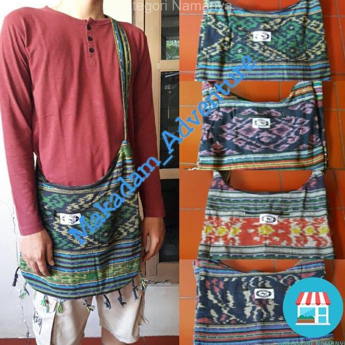 ✴C58855✳ tas selempang etnik tenun kain rajut lombok