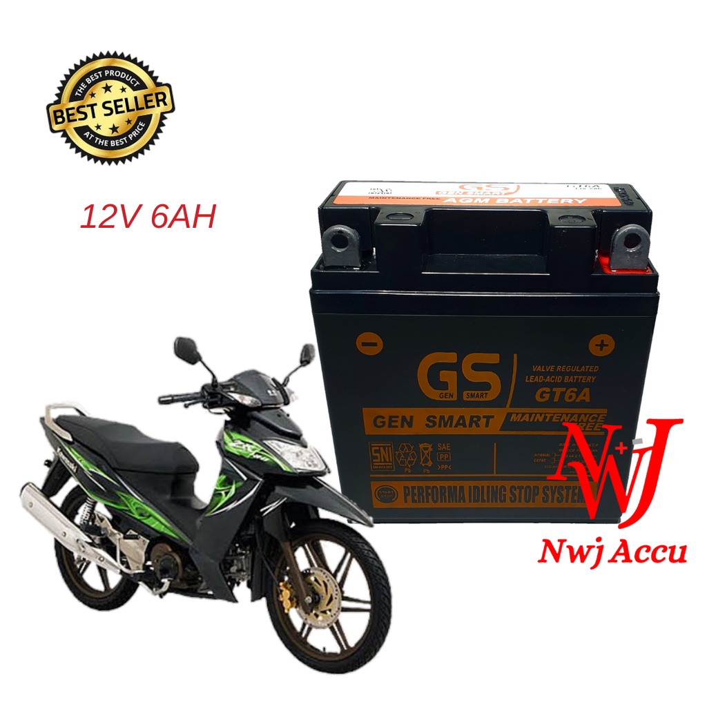 Jual Aki Motor Kawasaki Kaze Blitz Gm5z Gt6a Yb5l Gs Mf Aki Kering 