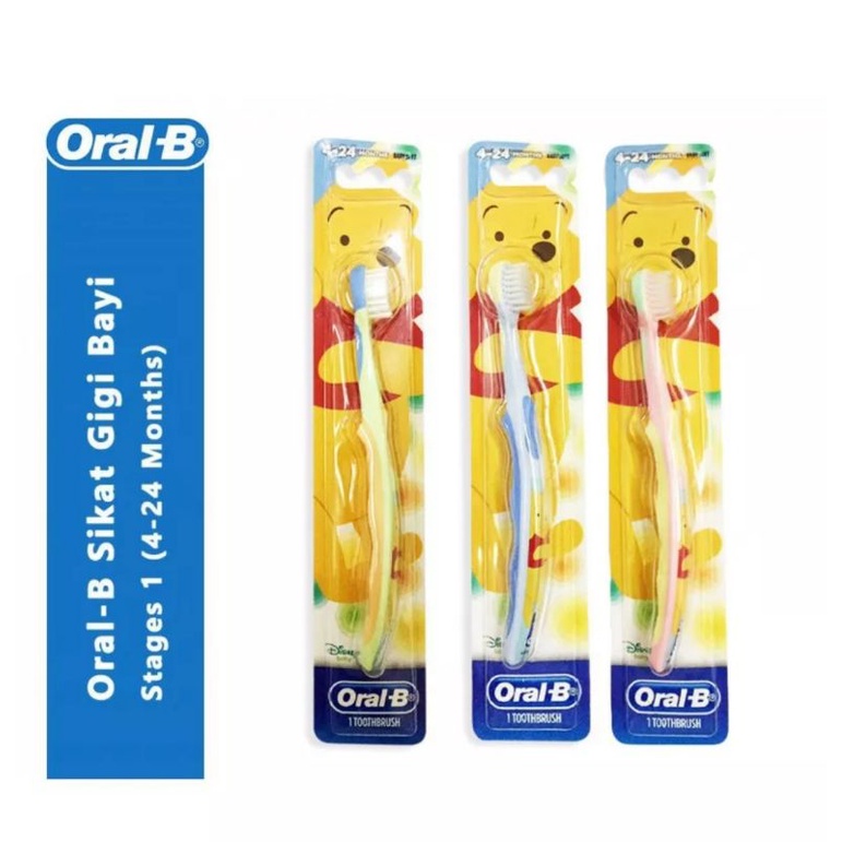 Oral-B sikat gigi bayi STAGE 1 (4-24bulan)/ Oral B baby toothbrush stages 1 Disney pooh