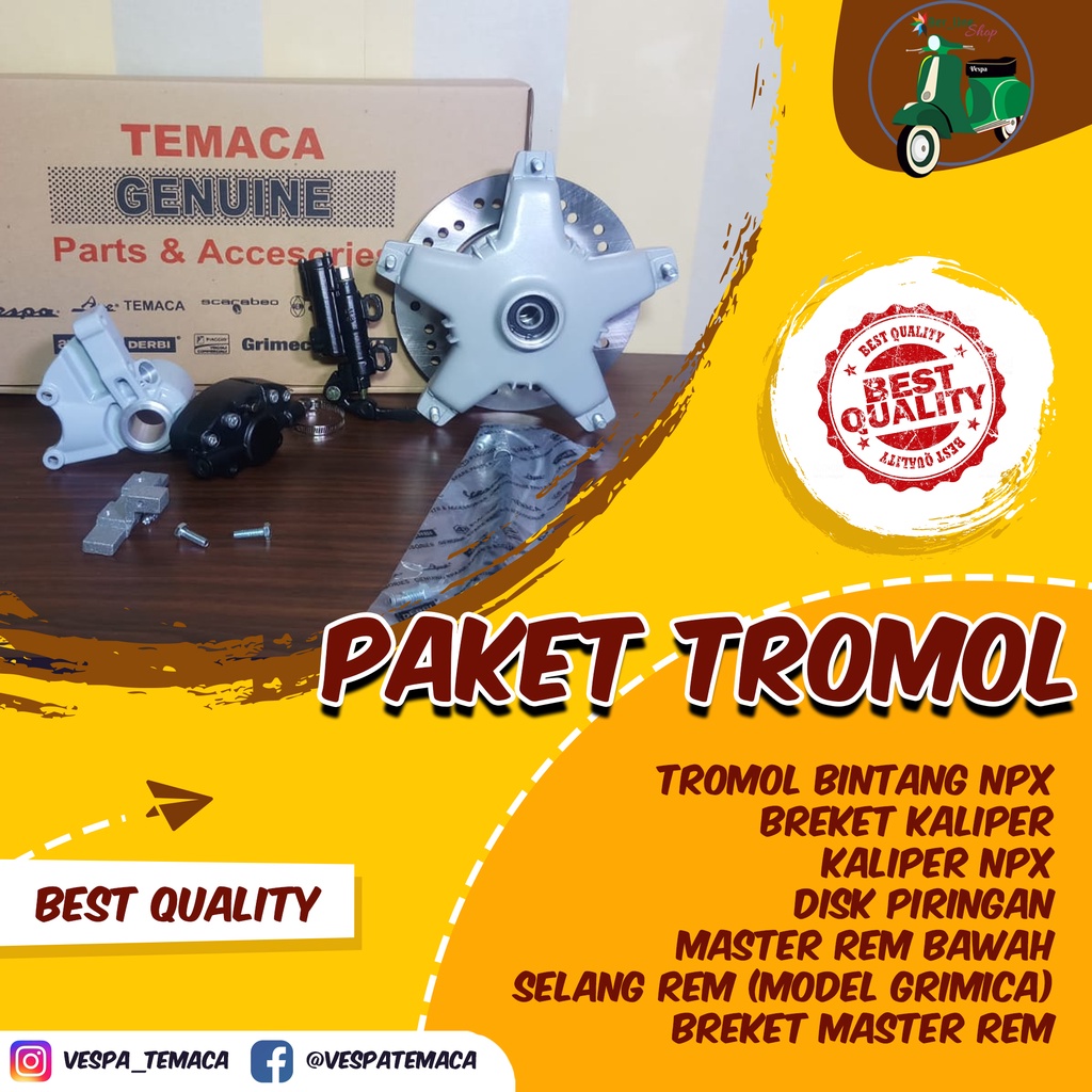 Paket Tromol Cakram Master Bawah Vespa NPX Temaca Original