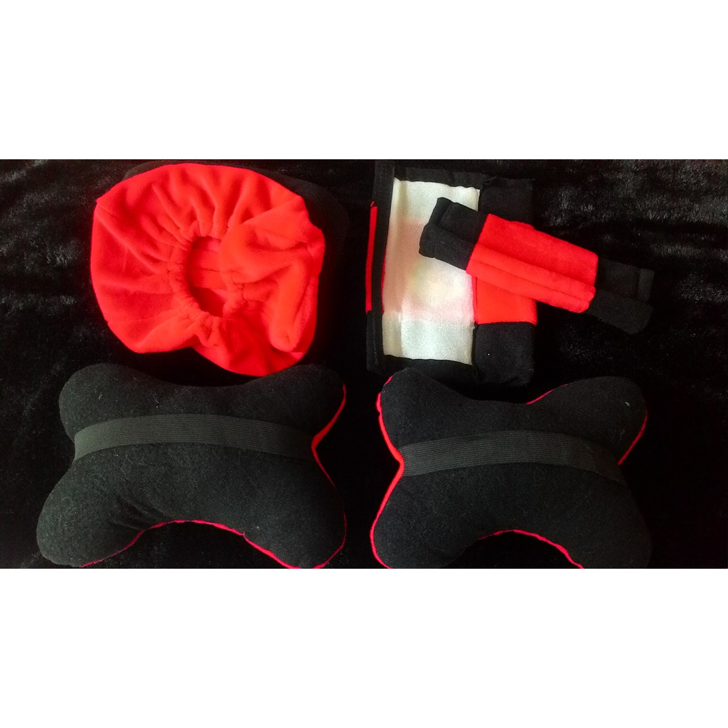Bantal Mobil Kartun MINNIE MOUSE Merah 3in1 Sandaran Kepala Headrest Cartoon Mini Mouse Red