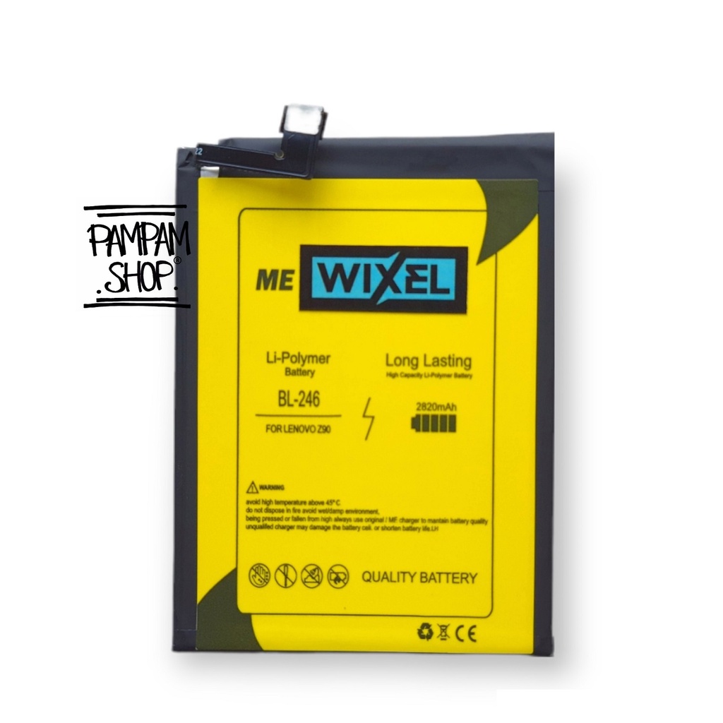 WIXEL ME Baterai Lenovo Vibe Shot Z90 Z920 BL246 Real Capacity Battery Original 100% Batre Batrai HP Handphone BL 246