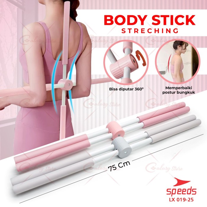 Tongkat Yoga Alat Olahraga Punggung Yoga Stick Lipat