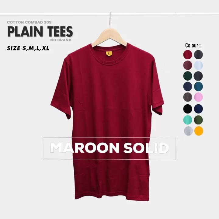 MAROON / Kaos Polos 100% ASLI Katun Combed 30S / Kaos Distro Pria