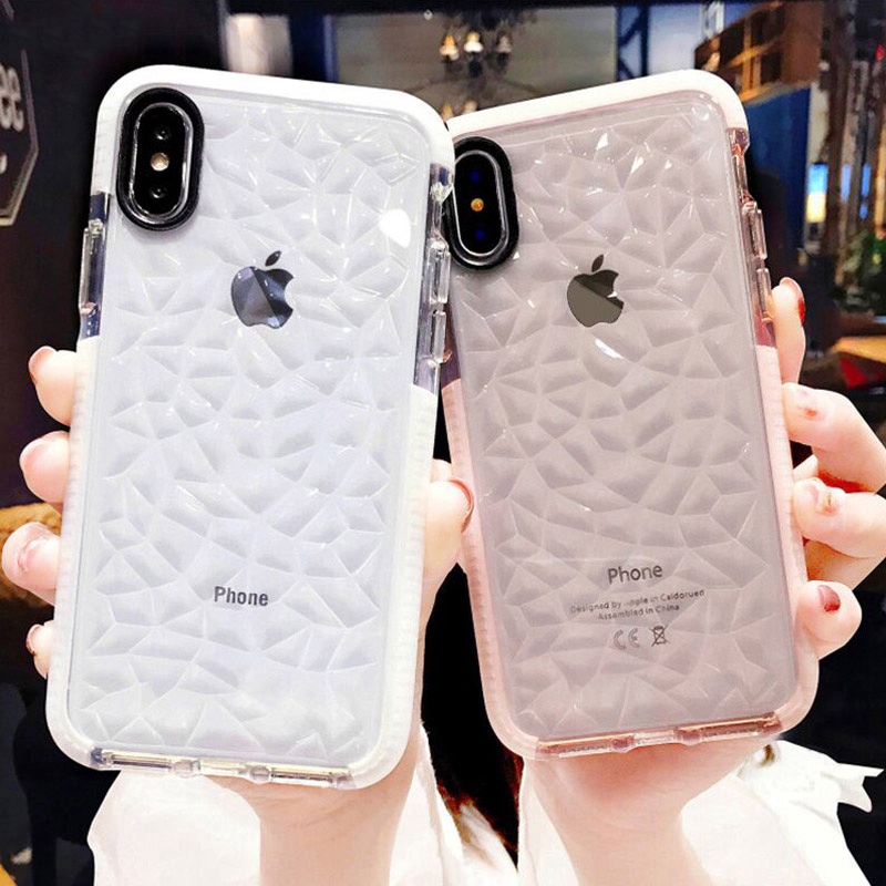 Soft Case Tpu Transparan Motif Berlian Untuk Iphone 12 12pro 12promax 12mini 11 X Xs Xr Xsmax 7plus 8plus Se2 2020 6 7 8