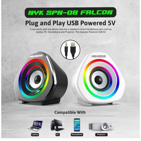 ITSTORE NYK SPN-08 / SP N08 Falcon Speaker Gaming Stereo with RGB Original SP 08