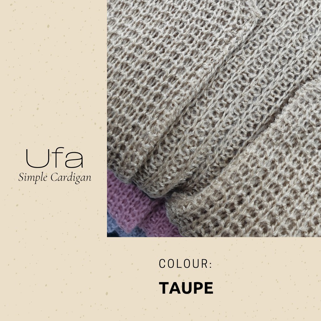 Simple Cardigan Ufa / Loccy / Loocy - CRDC by CiputRajut.com-Taupe