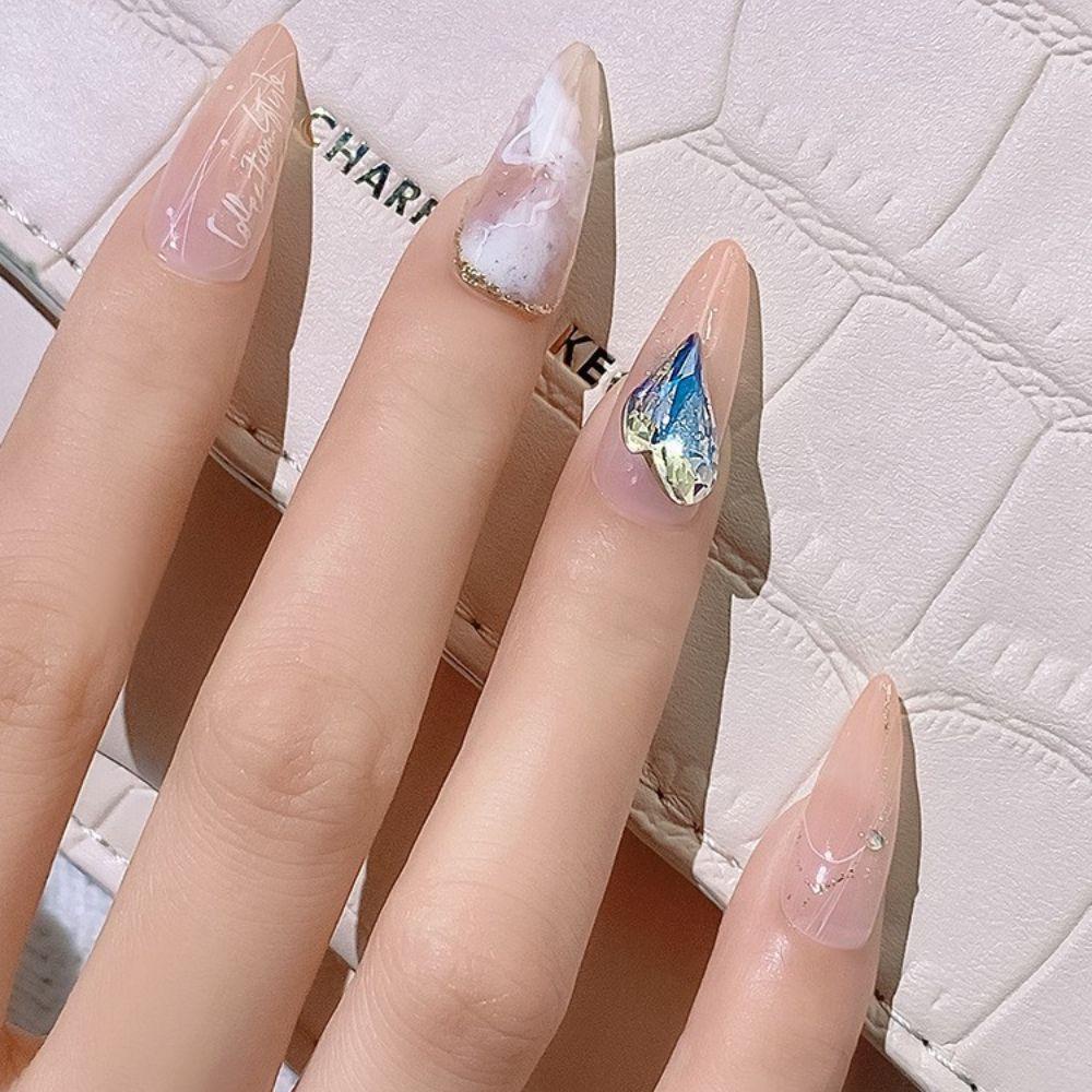 MXBEAUTY Wanita Paku Charms Bentuk Hati Shiny Droplet shape Nail Kecantikan Kuku Salon Manicure Aksesoris 3D Dekorasi Kuku