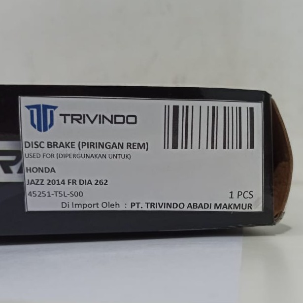 Disc Brake Piringan Rem depan Jazz 2014 262 MM 45251-T5L-S00 Trivindo