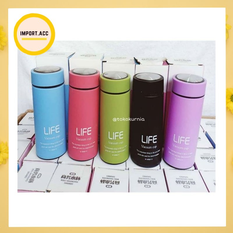 Botol Minum Kaca Life 450 ML / Botol Kaca Life [import]