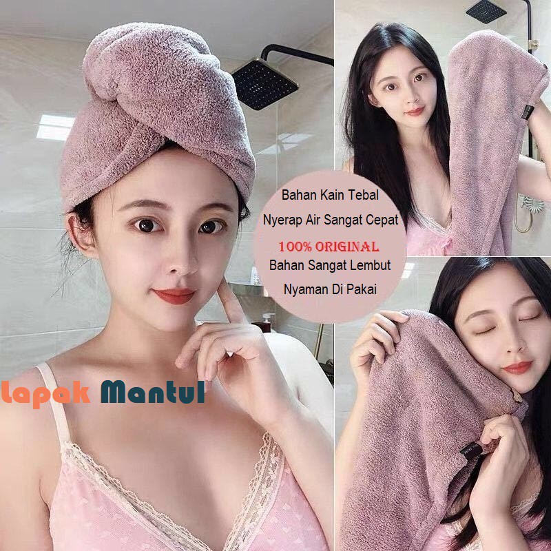 LM-0067 Handuk Keramas Cepat Kering Magic Head Towel Fast Dry Hair Bahan Microfiber Handuk Turban