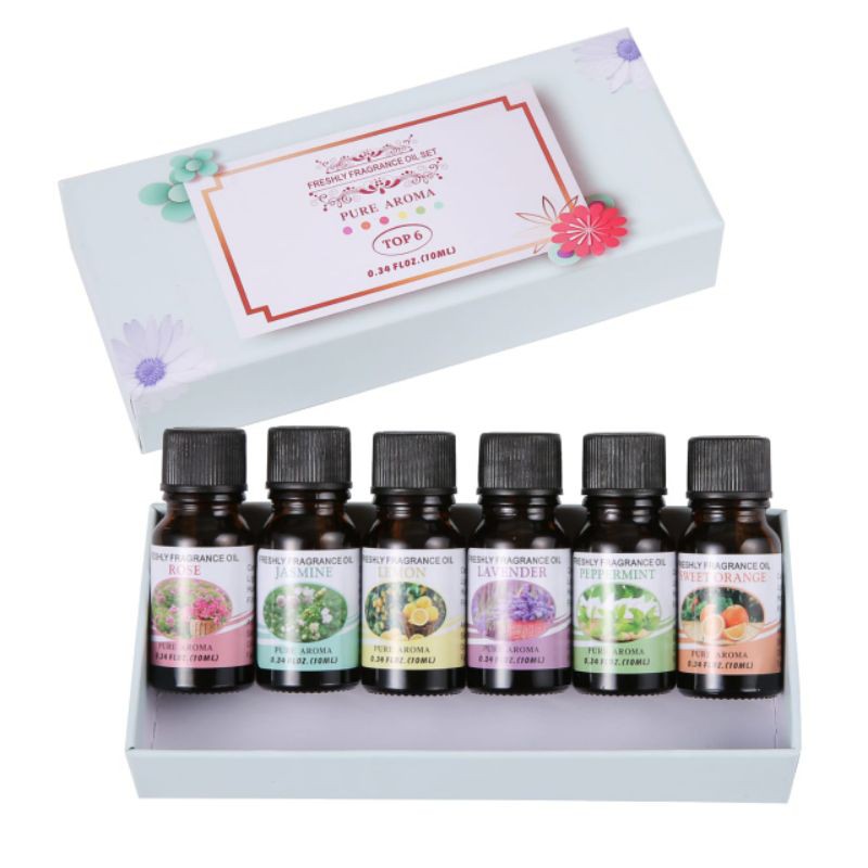 Essential oil Taffware Pure Aroma Essential Fragrance Oil Aromatherapy 6 in 1 10ml - RHJY Waterbase