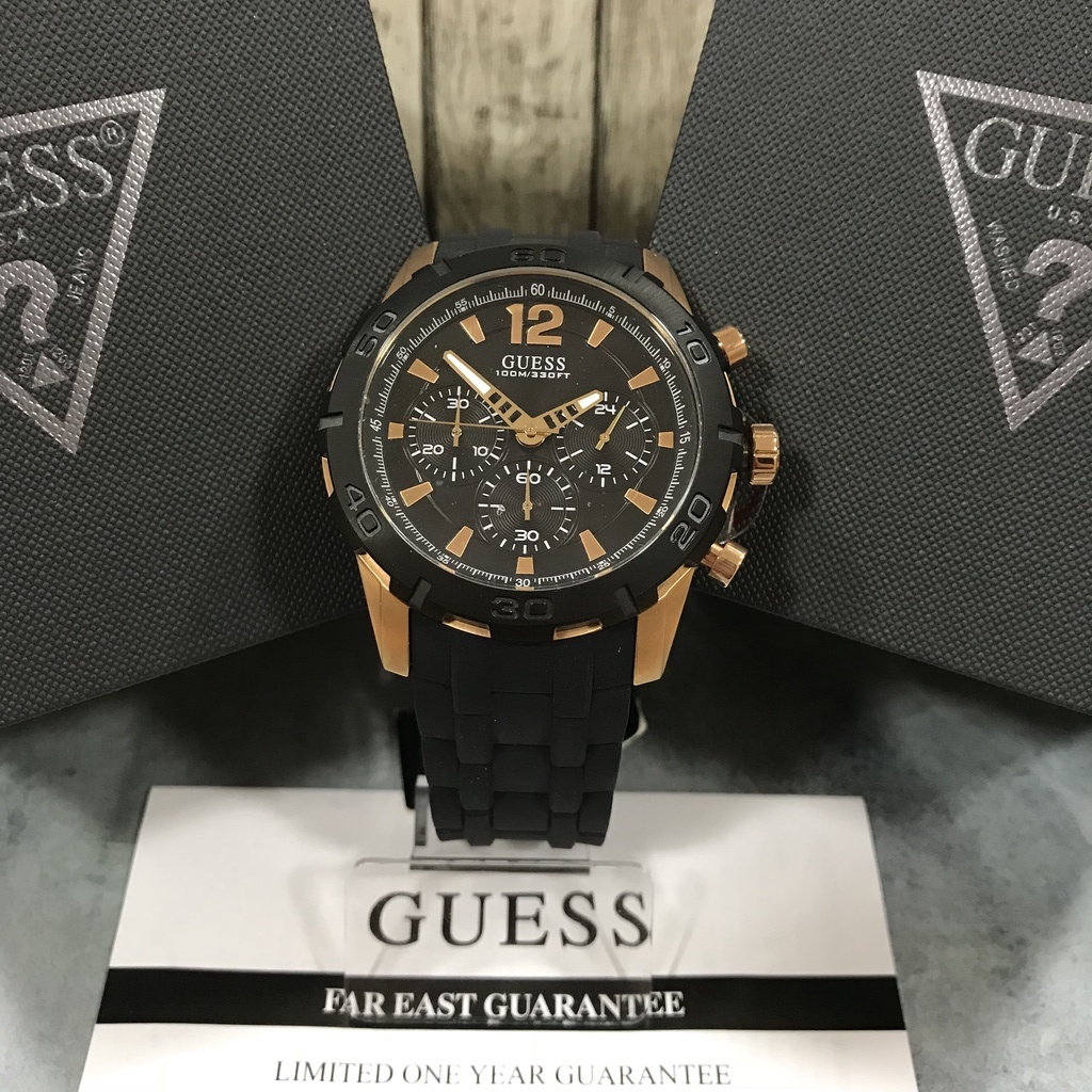 Jam Tangan Guess Pria Original Black Silicone - W0864G2 GW 0864 G2