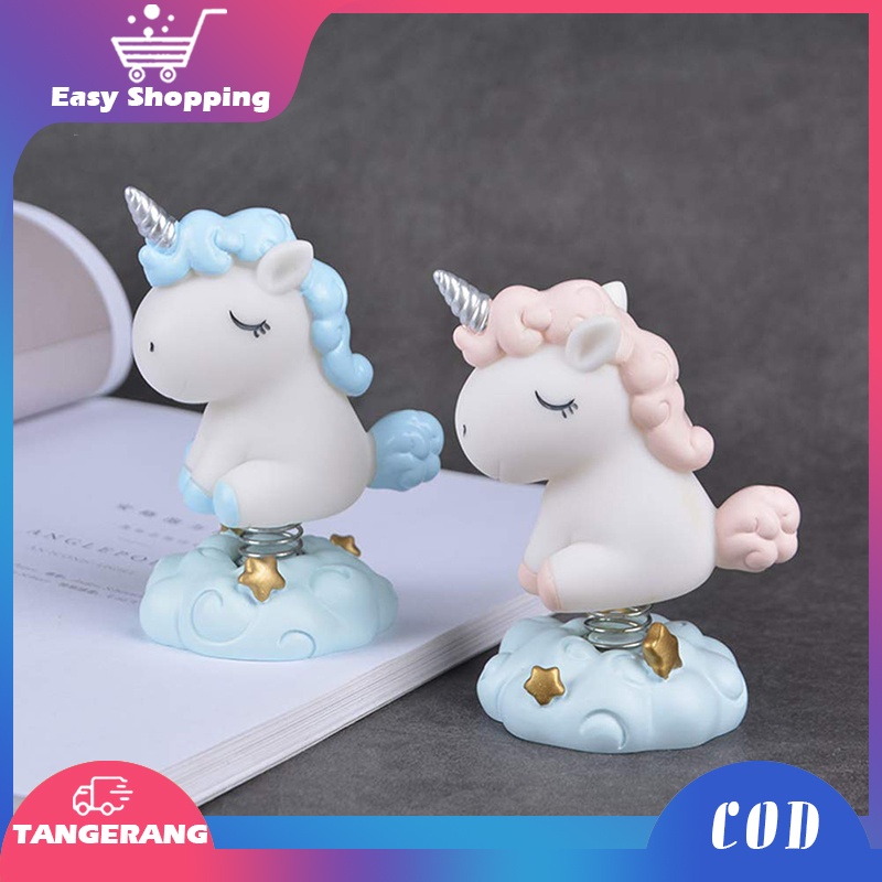 Little Pony Unicorn Pajangan Dashboard Mobil Dekorasi Bobble Head Kepala Goyang