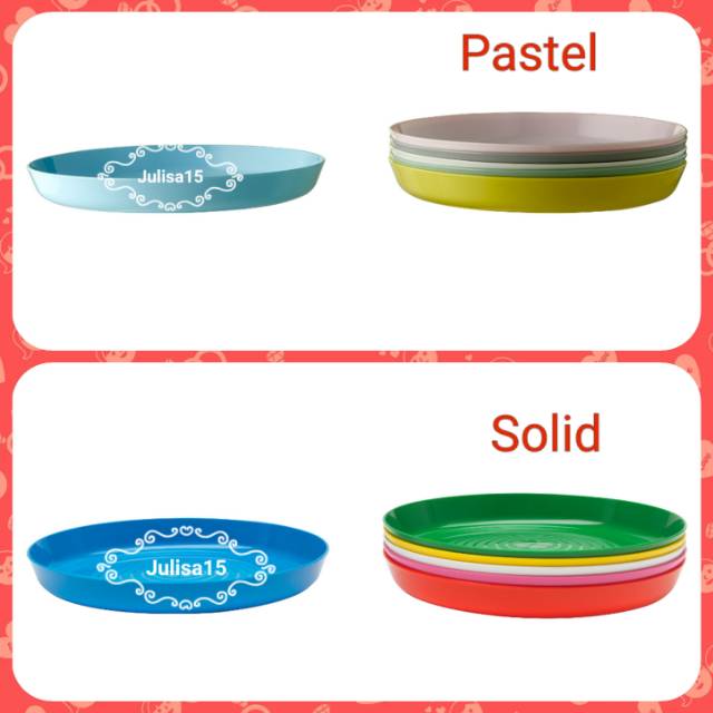Piring IKEA. Kalas. Alat makan plastik untuk anak. BPA Free. Aman. Tahan panas. Gratis ongkir.