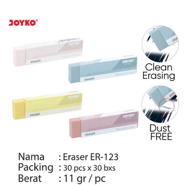 

Joyko Eraser ER-123 ER 123 / Penghapus Warna Unik Murah Berkualitas