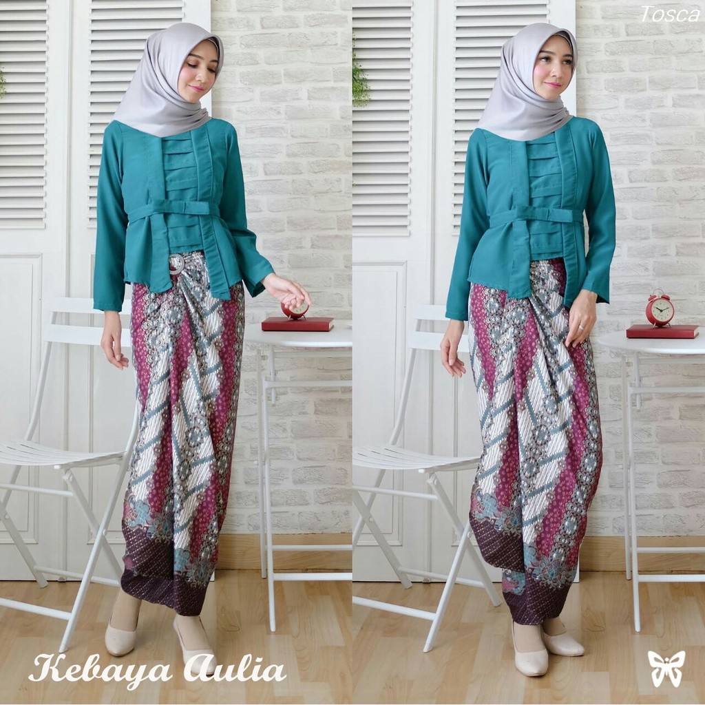 SALE SETELAN KEBAYA WANITA AULIA ATASAN + ROK LILIT BATIK