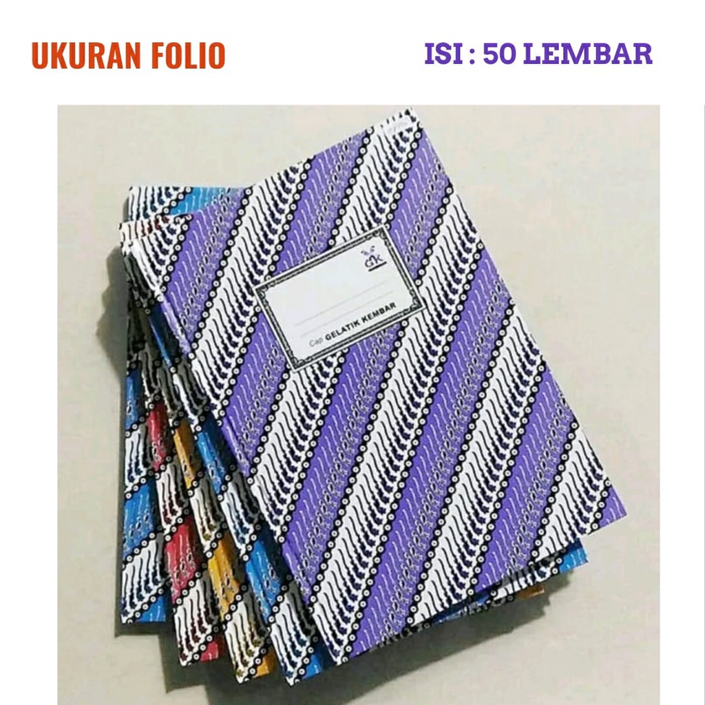 Jual Buku Hard Cover Gelatik Folio (Besar) isi 50 Lembar Buku GK Batik