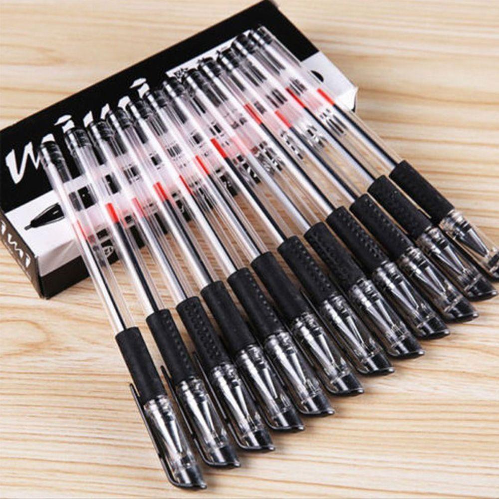 Lanfy 10 Pcs RollerBall Ballpoint Pen 10 Pcs Siswa Digunakan Di Kantor Sekolah RollerBall Tinta Hitam