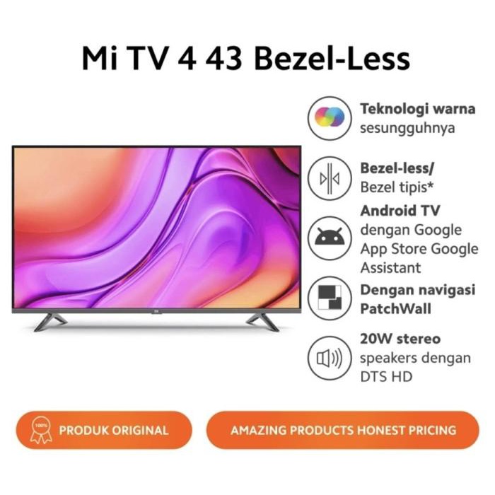 Led Xiaomi Mi Tv 4 43 Inci Bezel-Less Smart Tv - Android Tv