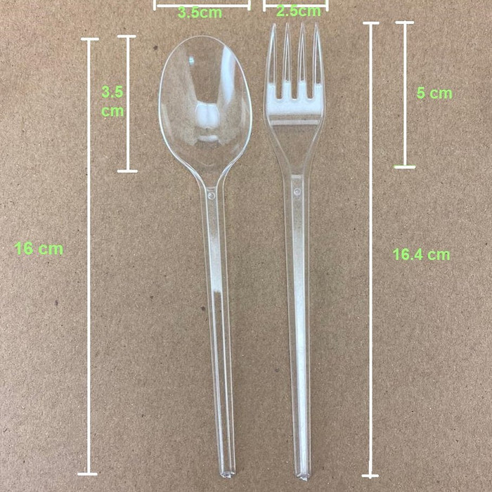 Sendok Makan Plastik Bening / Garpu Makan Plastik Bening Foodgrade DM - Sendok Bening