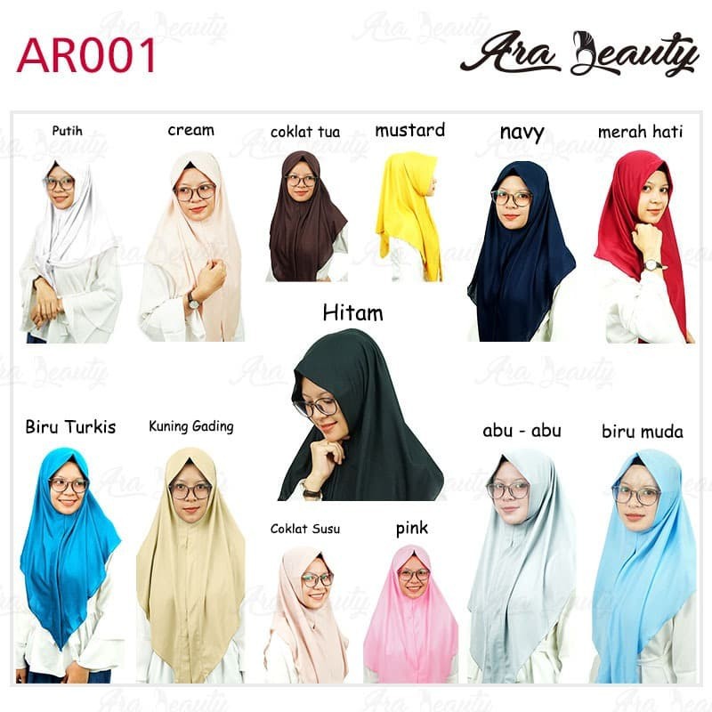 Jilbab Instant AR001 ARA BEAUTY Hyget / Jilbab Murah Oleh Oleh Haji